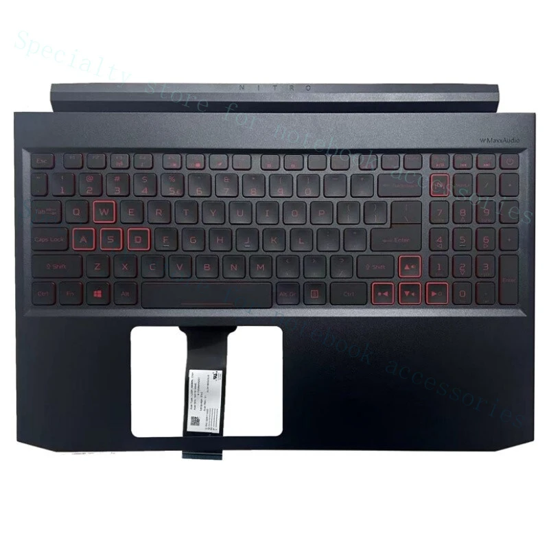 

A+ New For Acer Nitro 7 AN715-51 AN715-54EW N18C3 Upper Palmrest Cover Keyboard US