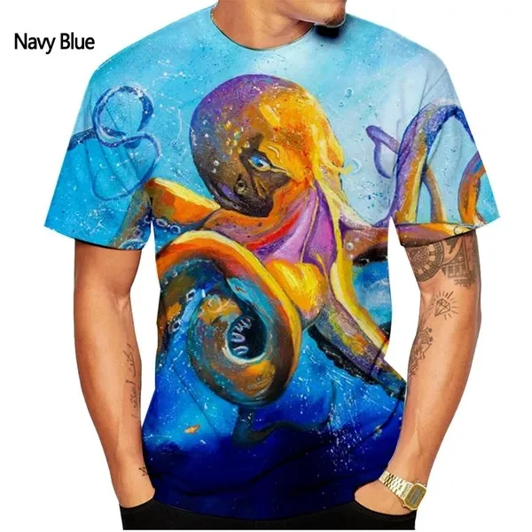 New Fashion Sea Animal 3D Printing T Shirt Men\'s And Women\'s Summer Casual Short-sleeve Cool Tops Funny Marine Life Kid Tshirts