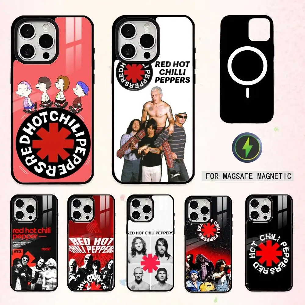 

Funk Rock Red Hot Chili Peppers Phone Case For iPhone17,16,15,14,13,12,11 Plus,Pro Max Magnetic For Magsafe Wireless Charging