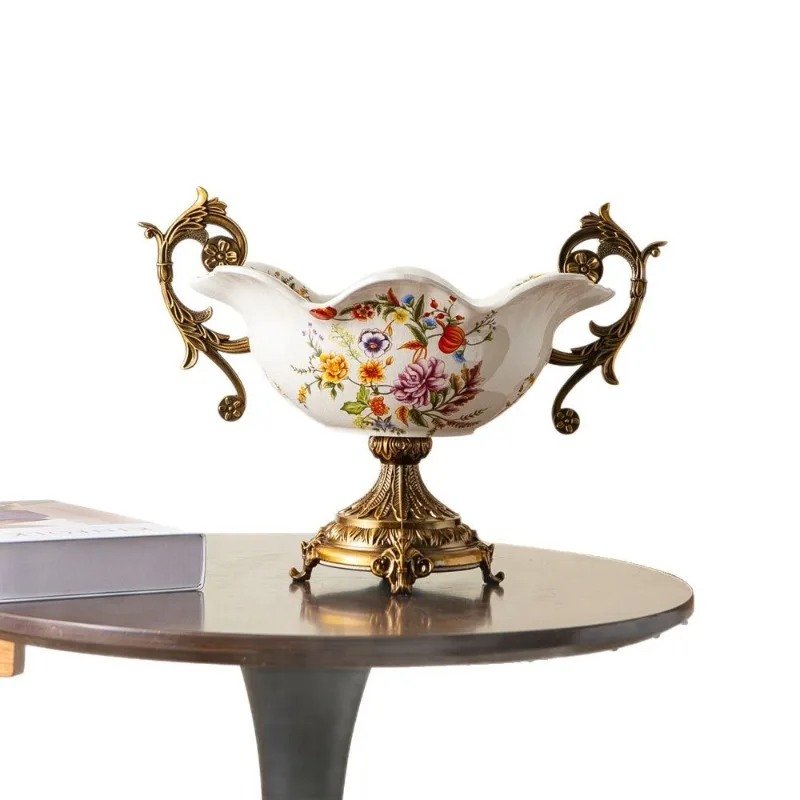 plate advanced sense European living room coffee table household high-footed fruit bowl creative fruit plate ornament