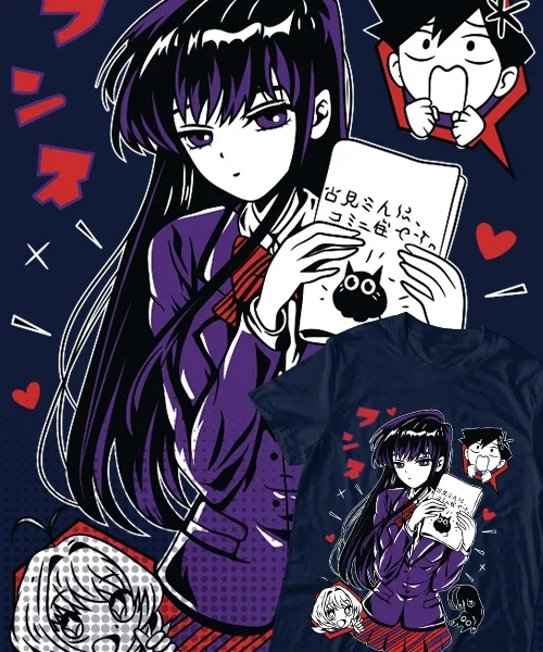 

T-shirt For Anime Komi Can’t Communicate con su Diario Personajes