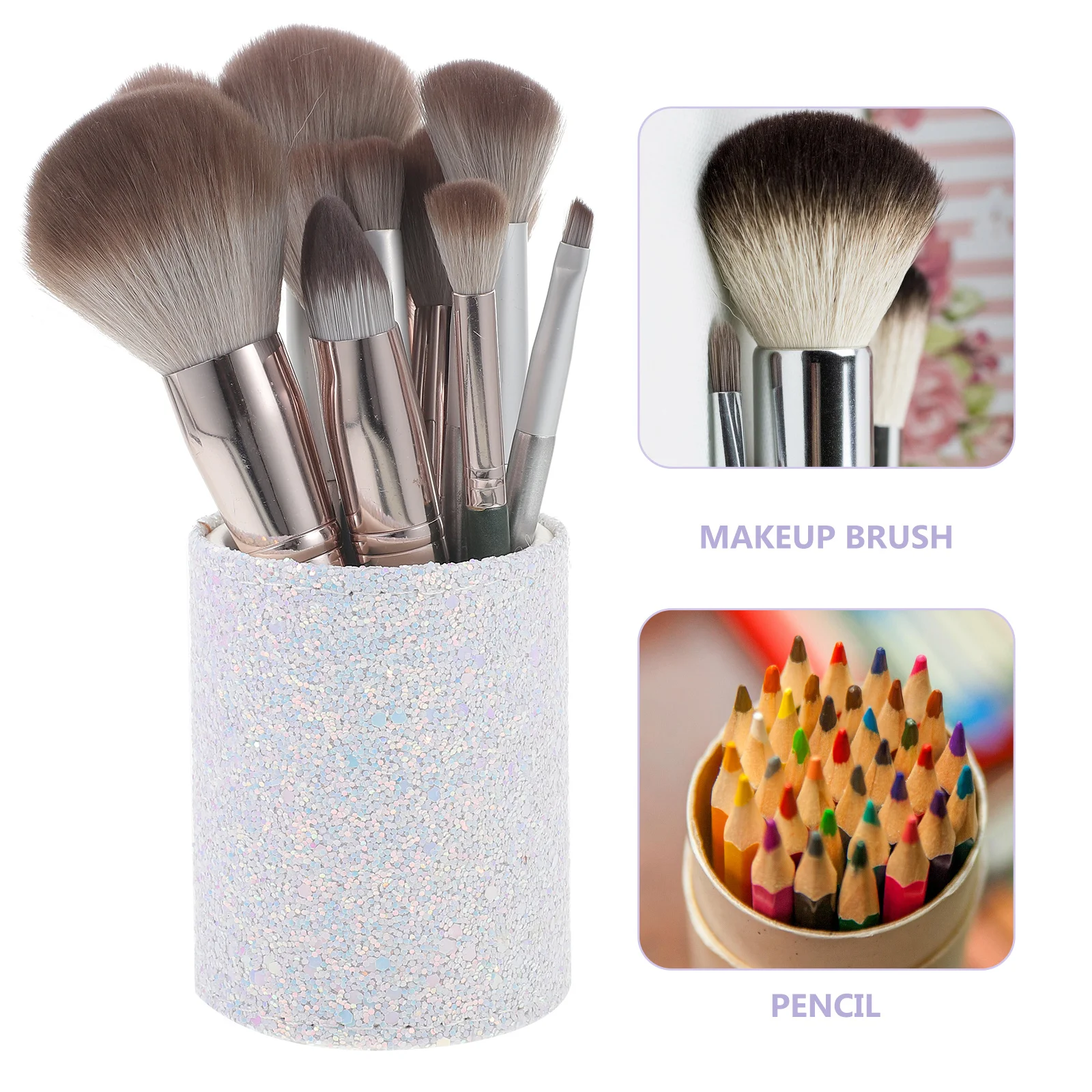 

Simple Design Makeup Organizer Box Large Capacity Brush Holder for Cosmetics Lipsticks Powder Puff Desktop Pen Storage Holder