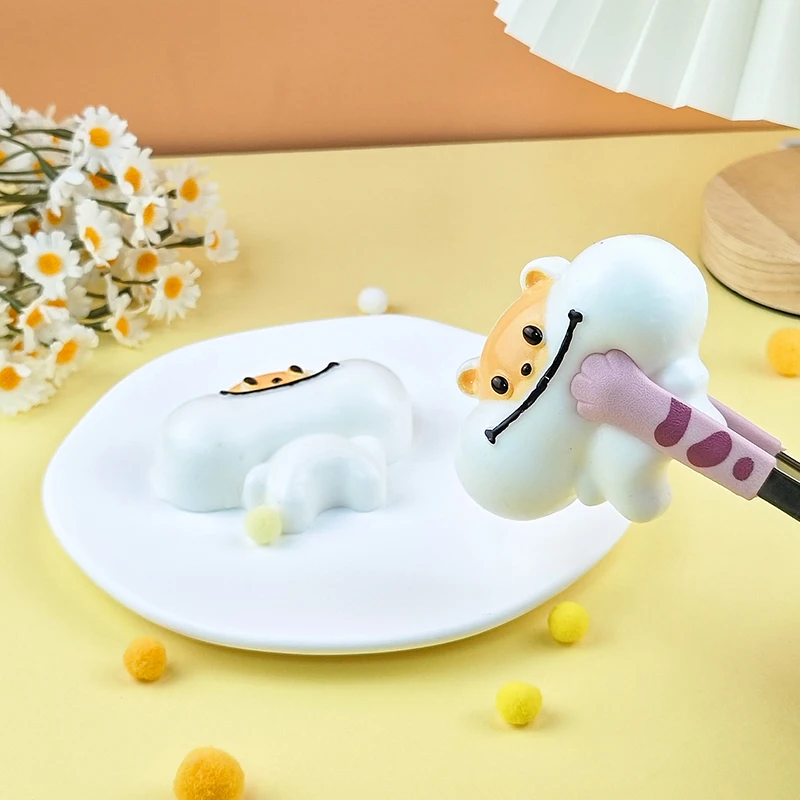 Cartone animato criceto pizzico musica giocattolo di decompressione simulazione morbido silicone rimbalzo lento floccaggio giocattolo bambini criceto ornamenti regalo