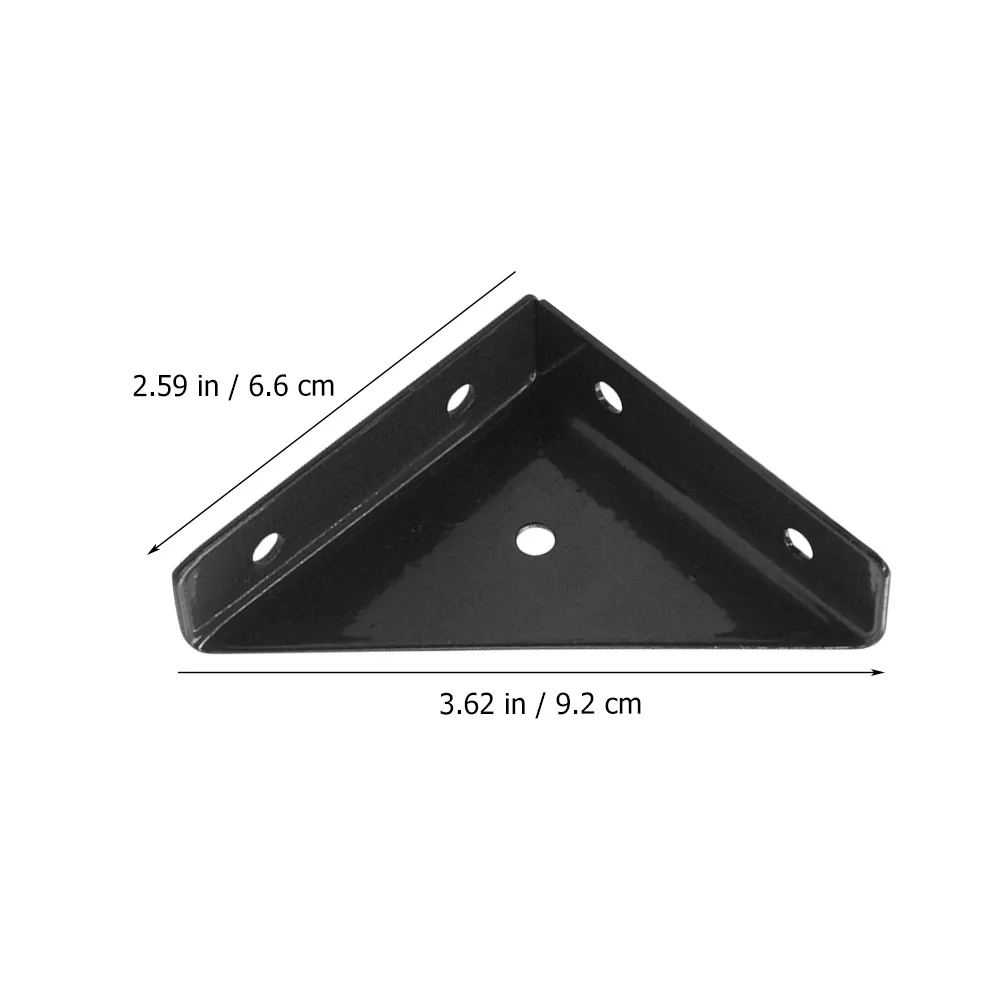 

4 Pcs Angle Corner Bracket Protector Brackets Triangle Table Brace U Black Iron