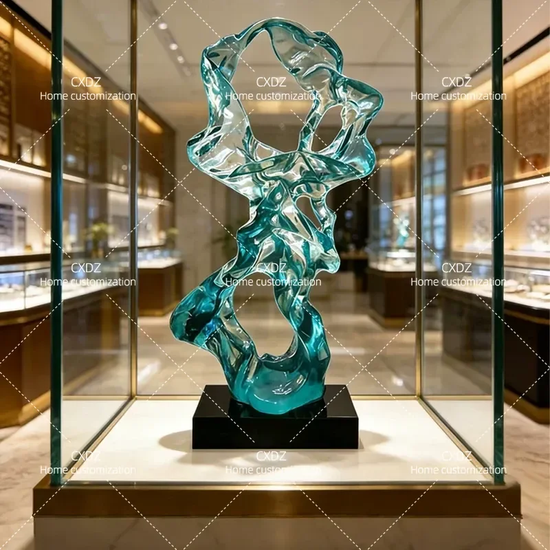 Modern Taihu Stone Sculpture Floor Standing Ornament for Villa Hotel Lobby Creative Home Decor Artwork Large Statue