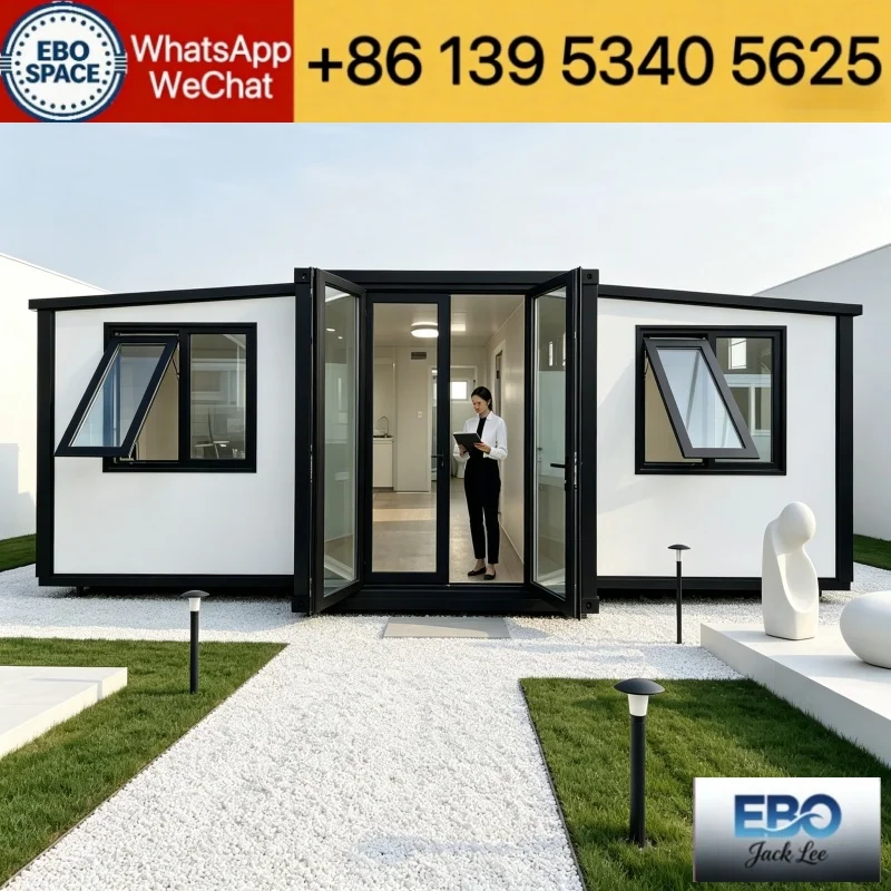 20ft Expandable Foldable Tiny Container House Prefab Home With Kitchen Counter Sink Backyard Guest Cabin