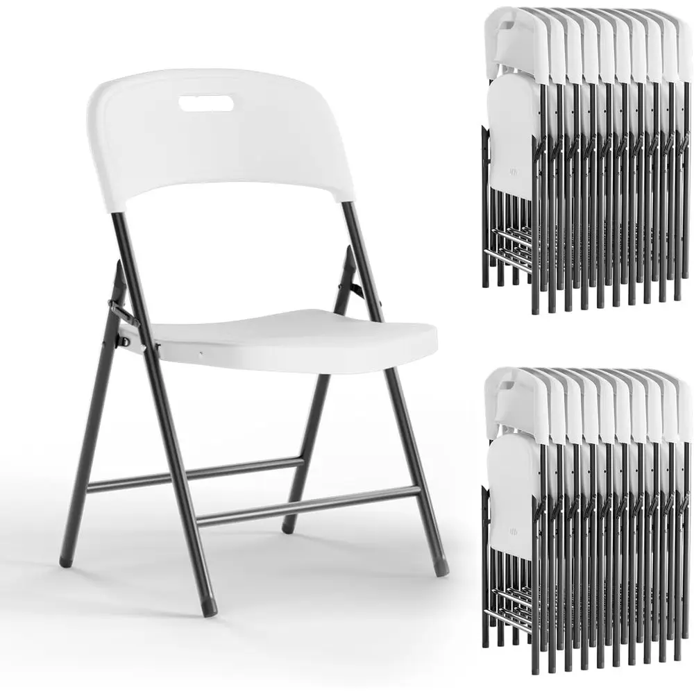 

Stackable Heavy-Duty 600lbs Capacity Plastic Chairs, 20-Pack, Suitable for Indoor/Outdoor Use (White)