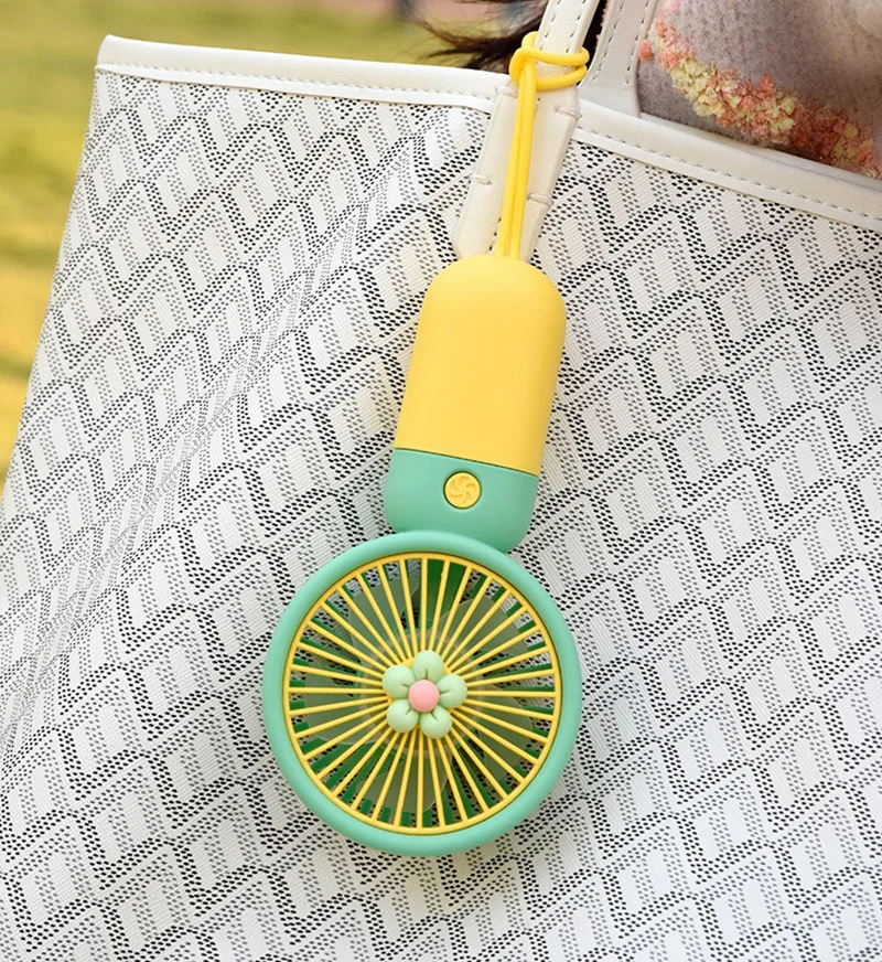 Ventilador Elétrico Pequeno de Mão, Bonito Mini Ventilador USB, Ventilador Handy Portátil Recarregável, Tamanho de Bolso, Baixo Ruído, Dormitório Estudantil