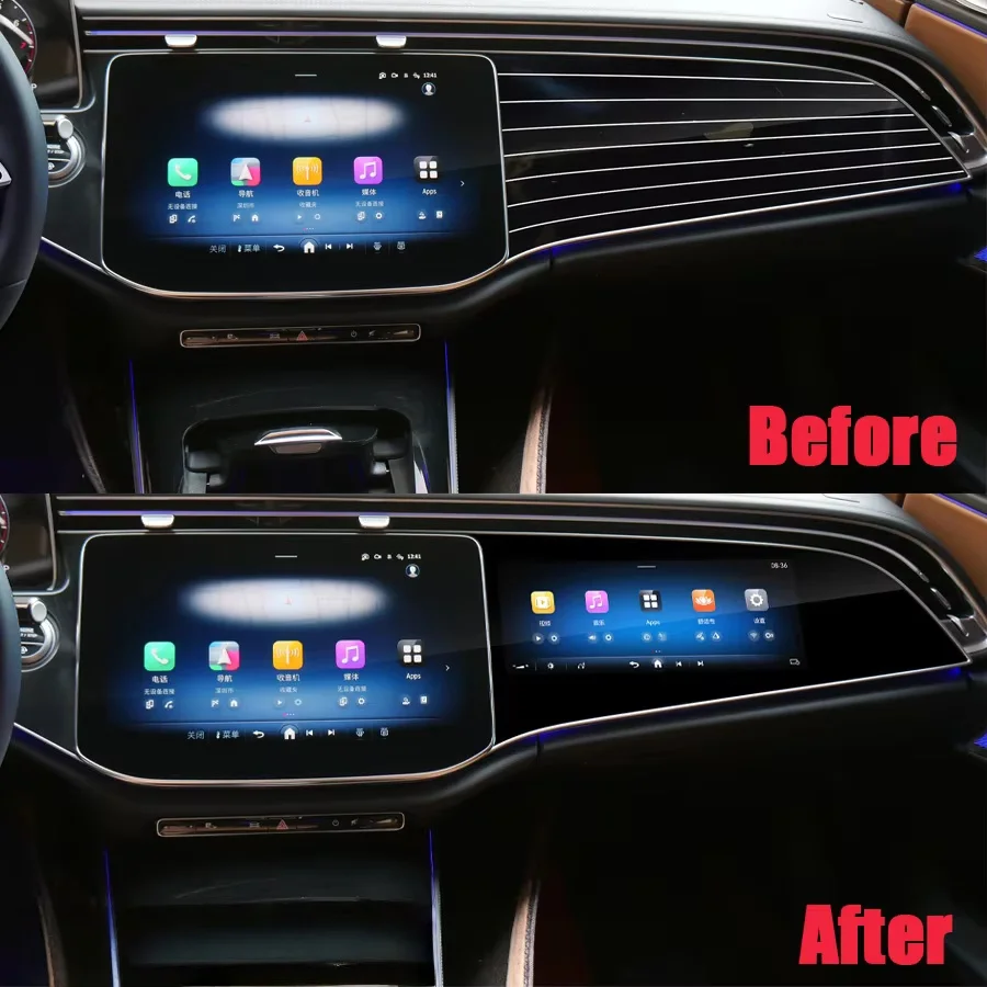 Car Co-pilot Screen Android Auto Carplay For Mercedes Benz E Class E260 E300 W214 2024 Passenger Entertainment Multimedia Player