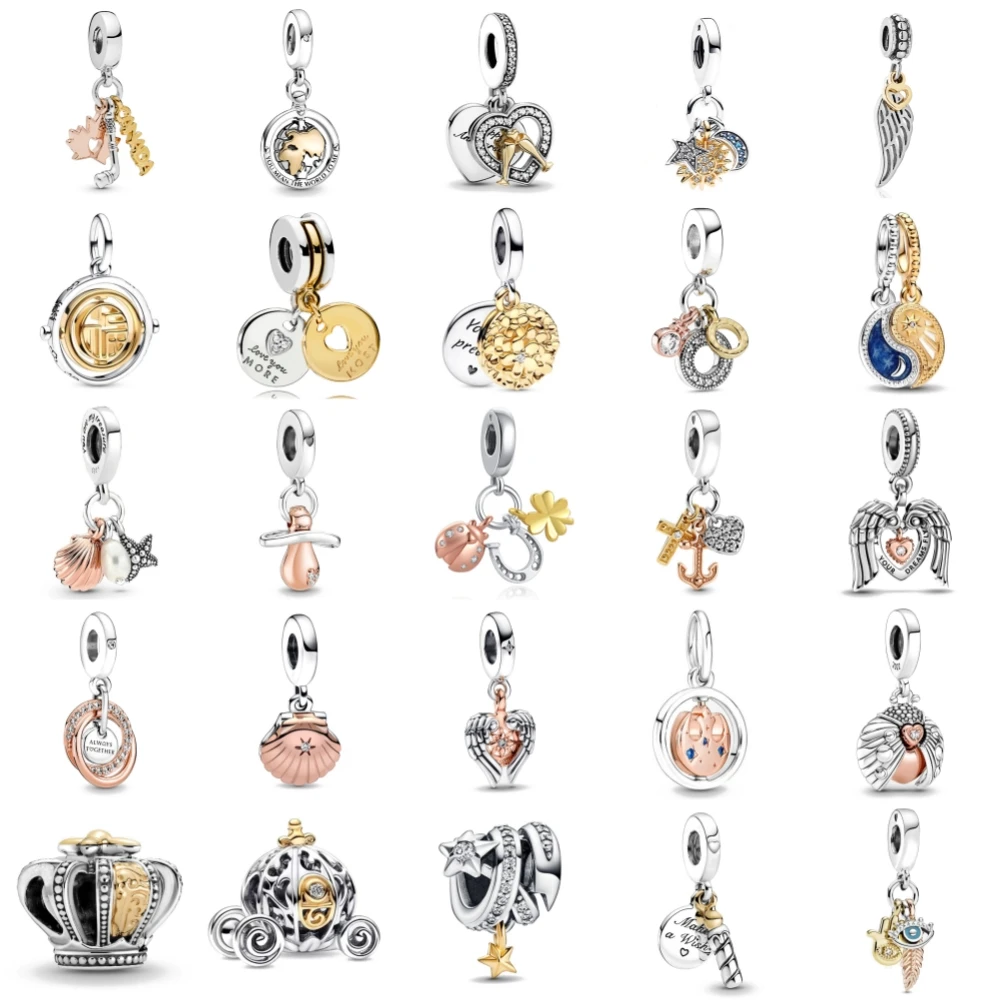 New 925 Sterling Silver Conch Crown Wings Charm Of Ley 925 Chain Beaded Fit Original Bracelet Accessories DIY Women Love Jewelry