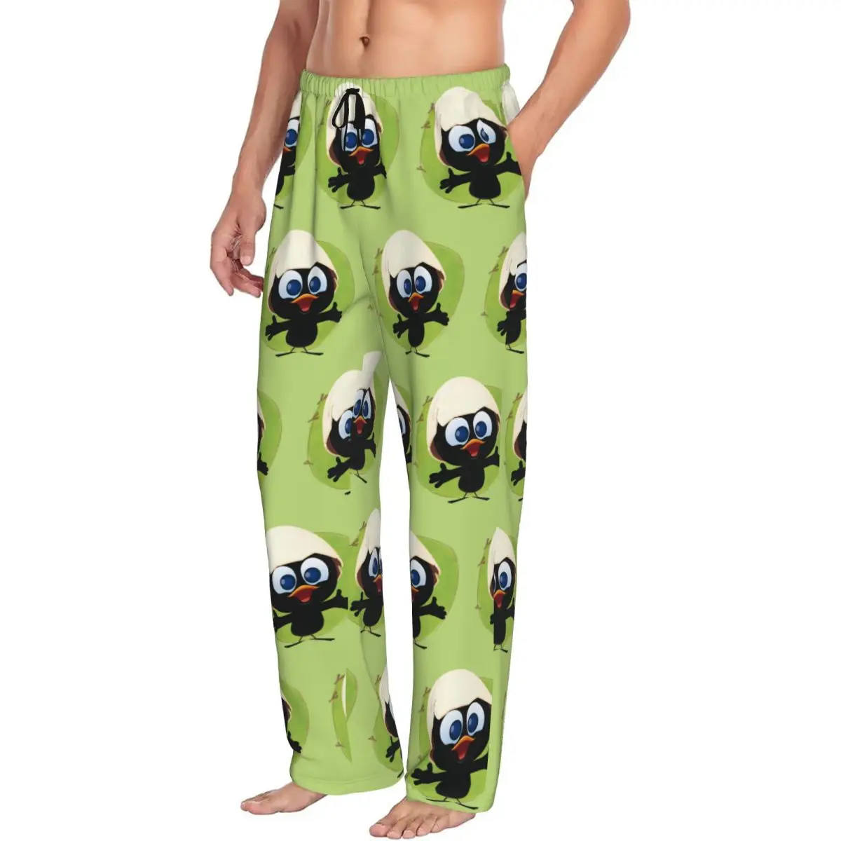 Custom Calimero Pajama Pants Men Cute Cartoon Lounge Sleep Stretch Sleepwear Bottoms with Pockets
