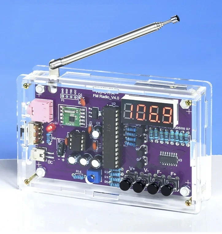 RDA5807S Odbiornik radiowy FM 87MHz-108MHz Modulacja częstotliwości TDA2822 Wzmacniacz mocy Automatyczna stacja wyszukiwania dla arduino