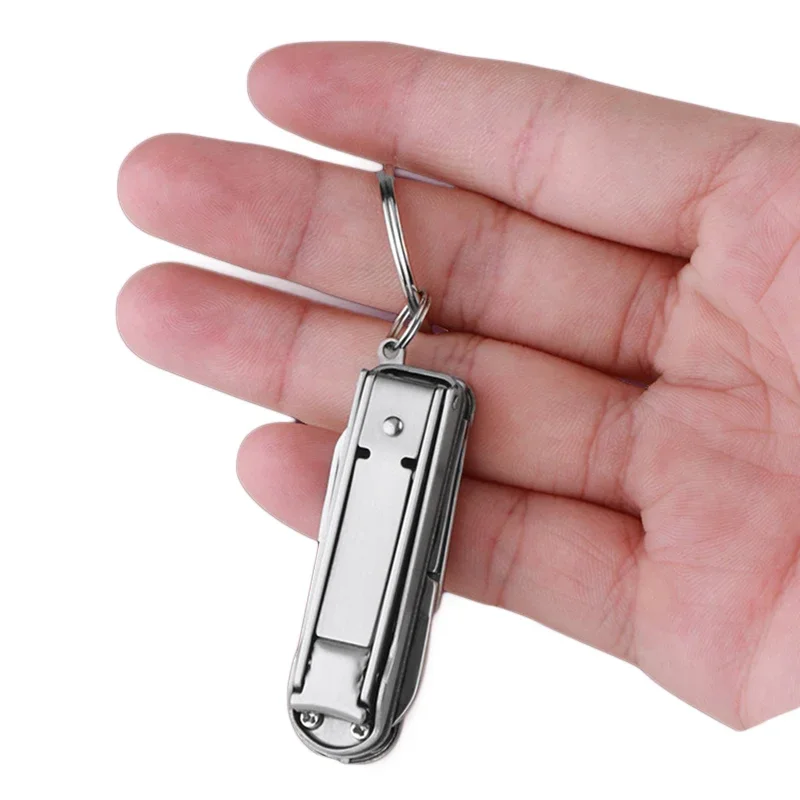 1PC 5 In 1 Portable Folding Nail Clipper MIni Scissors Knife Nail File Multifunctional Nail Cutter For Travel Manicure Pedicure