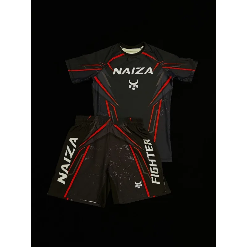 2026 Summer Fight Sports Set Graphic Rash Guard T-shirts & Shorts Sets Quick Drying Training Combat Suit Adult and Children's