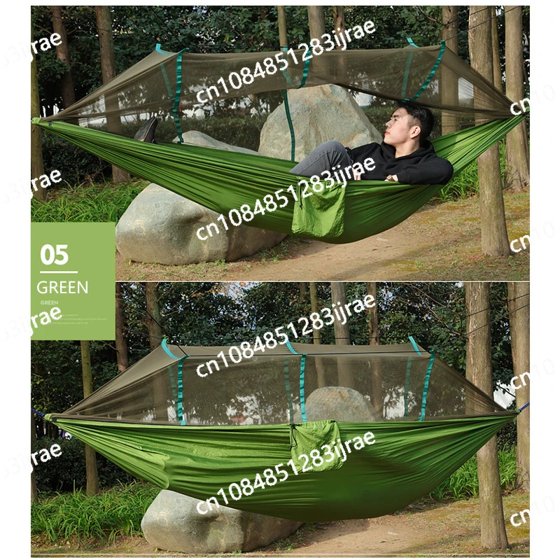 Portable Outdoor Camping Double Hammock with Mosquito Net 210t Nylon Drop Camping Swing Sleeping Bag Hanging Tent Hammock