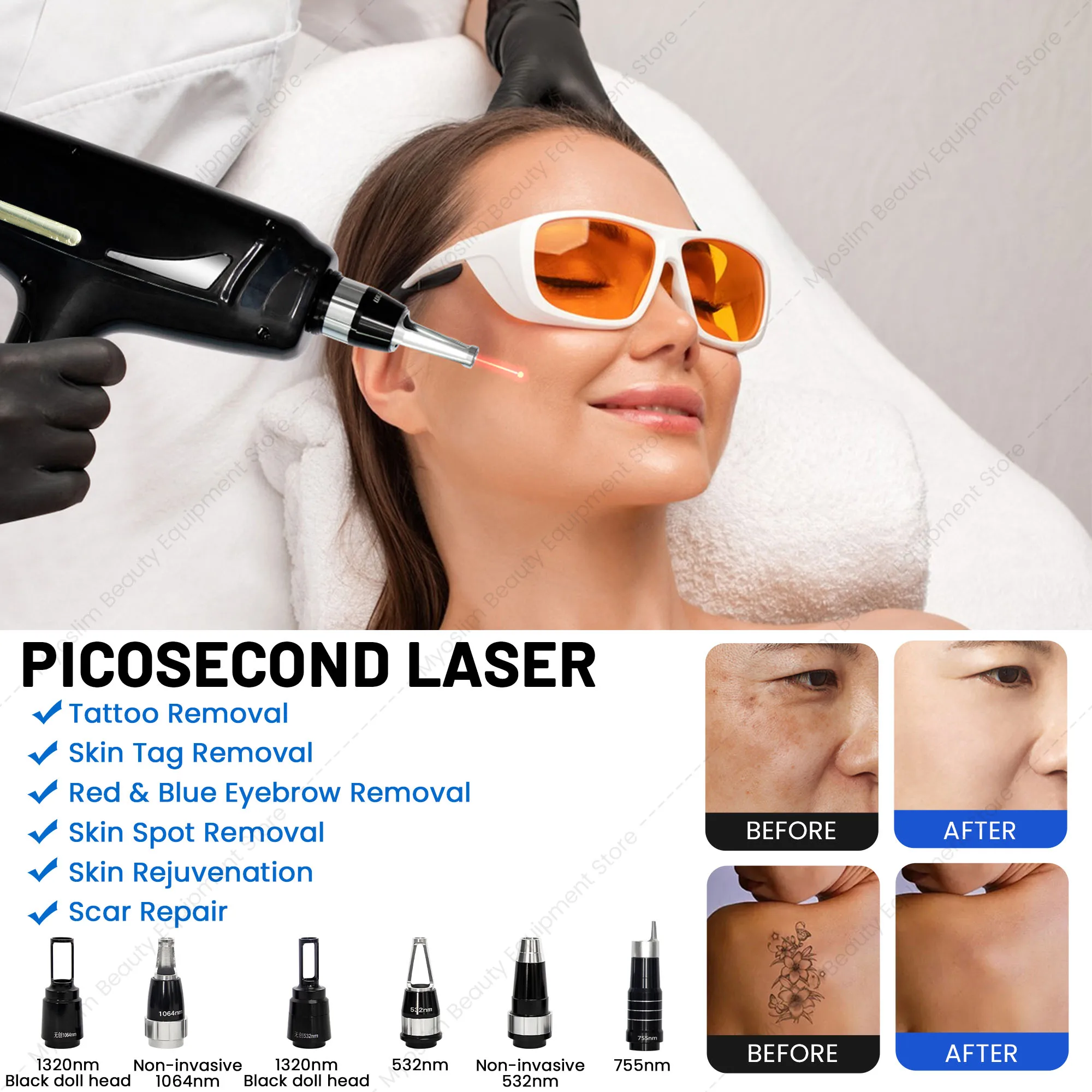 Premium 2‑in‑1 FAC‑TEC Diode Laser Machine, Painless Permanent Hair‑Removal, Picosecond Tattoo & Eyebrow‑Washing Equipment