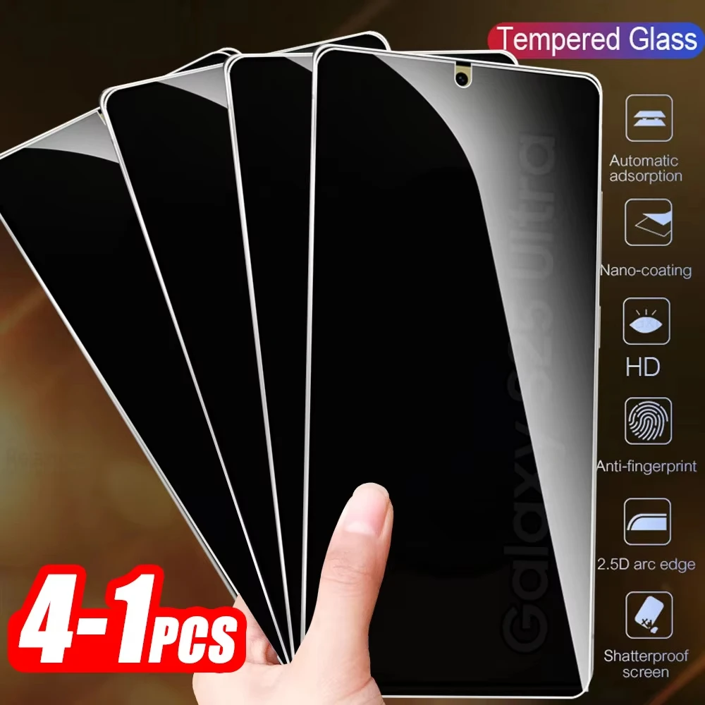 

1-4Pcs Fingerprint Unlock Privacy Glass Film For Samsung Galaxy S25 Ultra 5G Anti-Spy Screen Protector for Sumsung S 25 S25Ultra