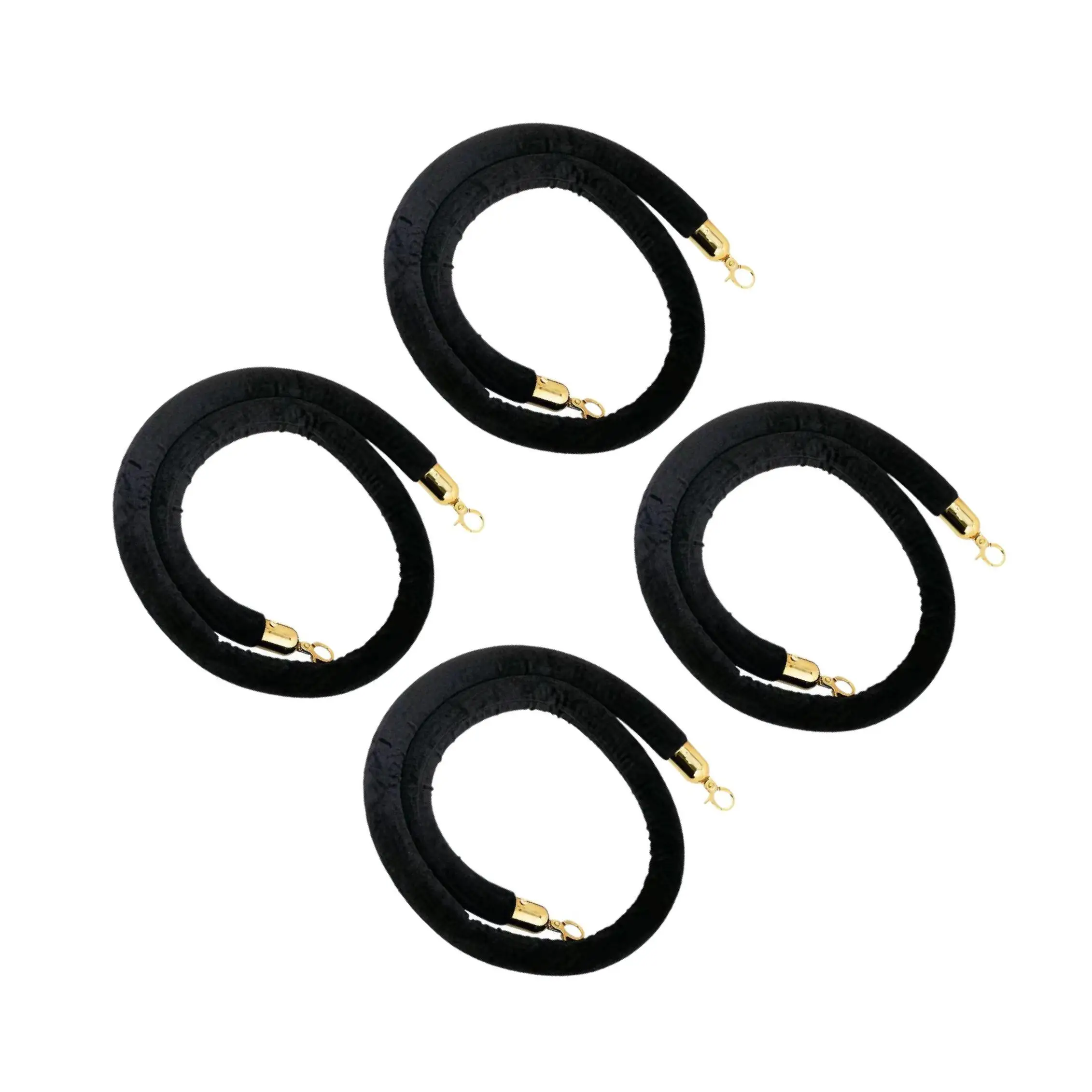 4 бархатных веревки для стойки, защитные барьеры для контроля толпы для VIP-сообщений, черные