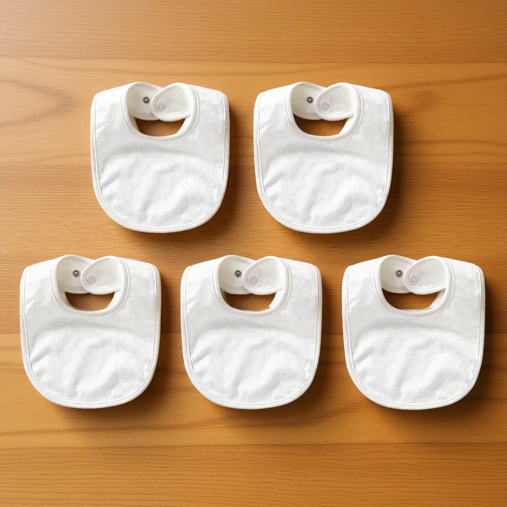 

5Pcs Infant Drool Bibs Pure Cotton Soft Bandana Bibs for Newborn Boys Girls Saliva Towel with Snaps for Easy Wear White