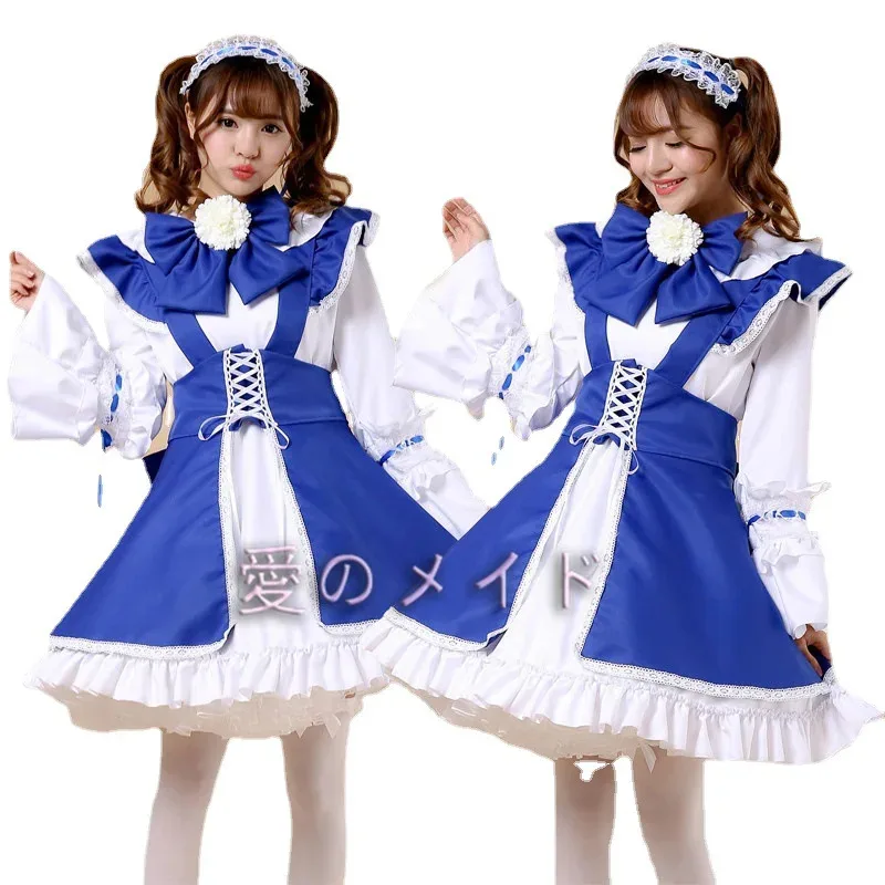 

hhh 2025Halloween Costume Dresses Japanese Classic Long Sleeved Cute Dress Cosplay Maid Clothing