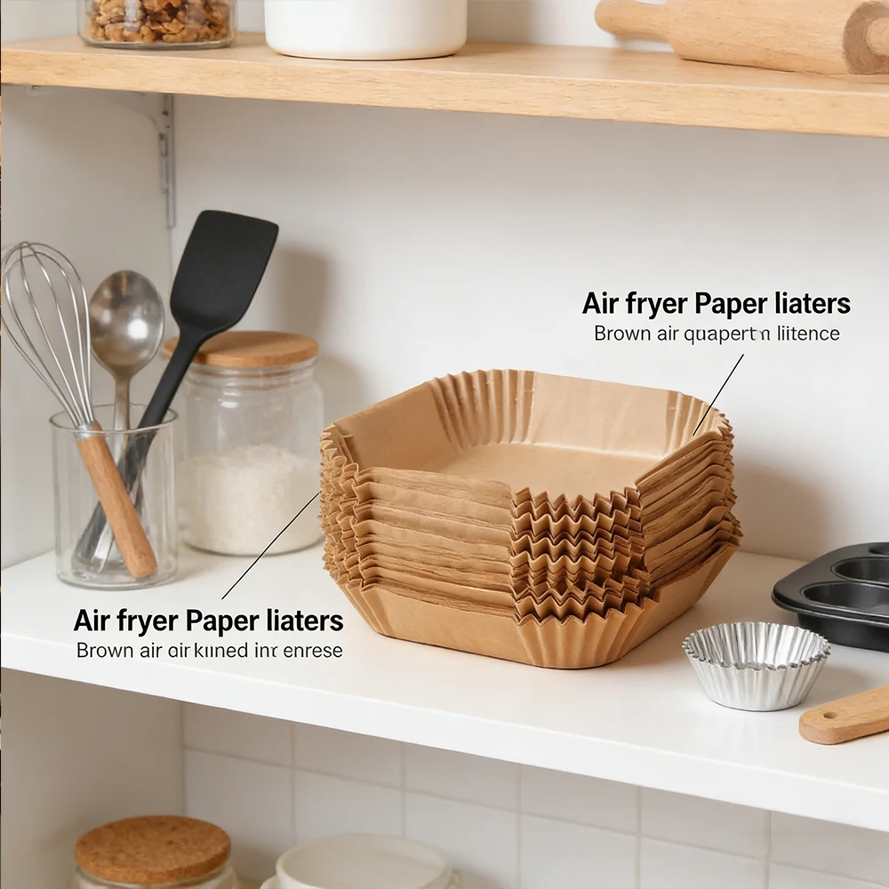 Air Fryer 50/100PCS Bakeware Disposable Paper Tray Non-Stick Mat Oil-proof Liner Non-Stick Mat for Kitchen Oven Baking Paper