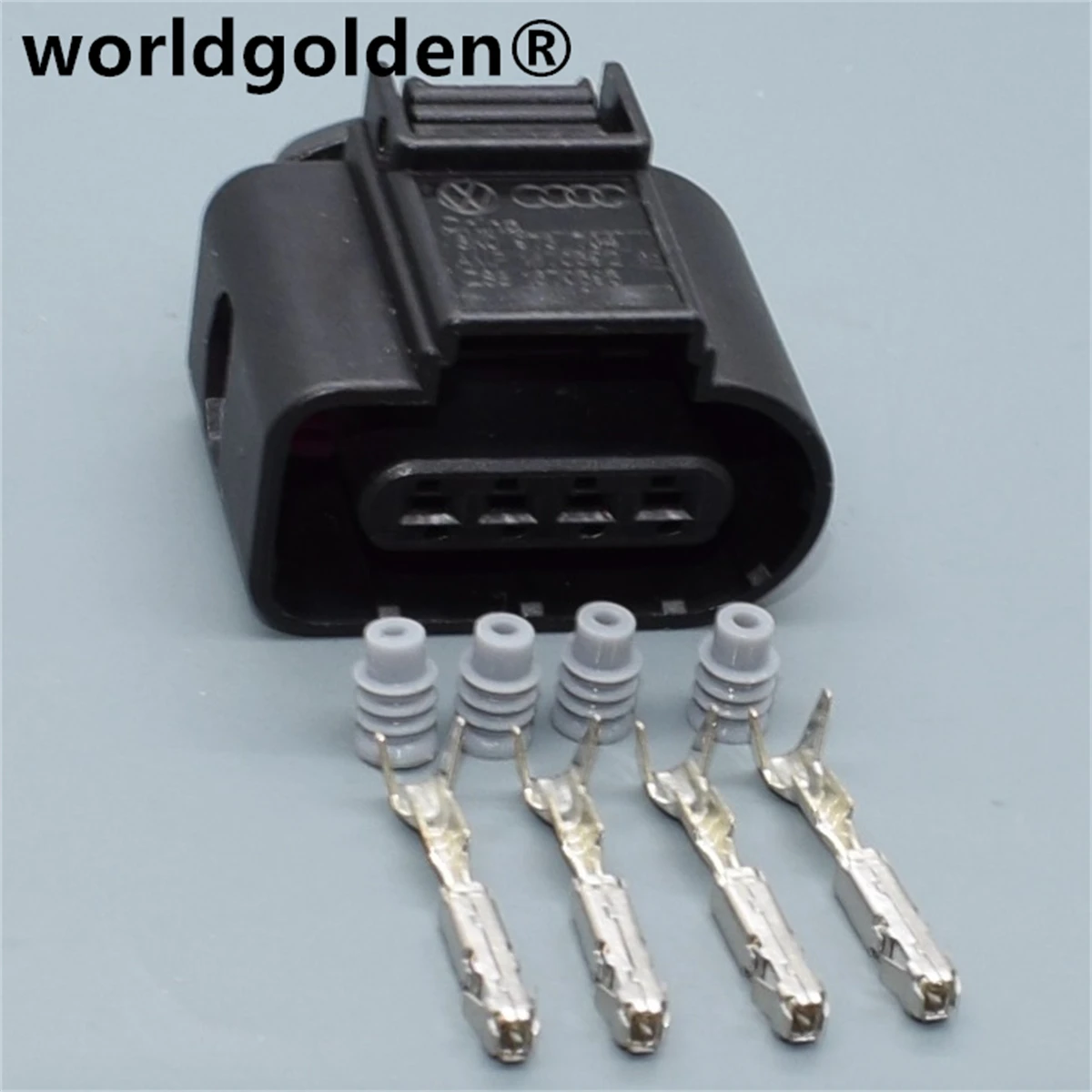 

worldgolden 1set Auto 4pin plug 8K0973704 1670592 sensor waterproof connector 8K0 973 704 with terminals and seals