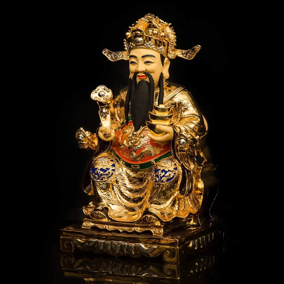 Asia High grade HOME SHOP Company Efficacious Talisman Money Drawing Business booming gilding wealth God CAI SHEN buddha statue