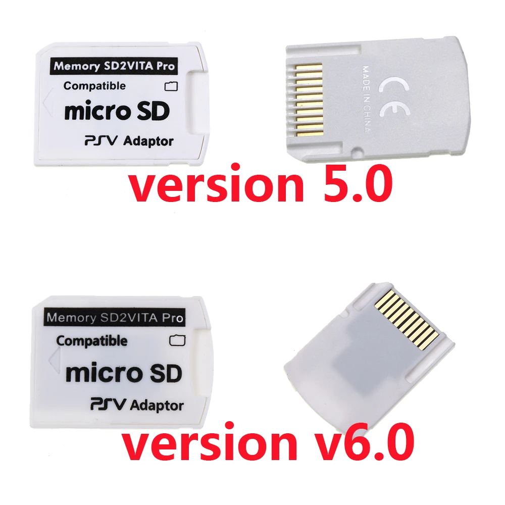 50pcs V2.0 3.0 5.0 6.0 SD2Vita adapter For ps vita card PSVita Game Card Micro SD Adapter For PS Vita 1000/2000 3.60 System