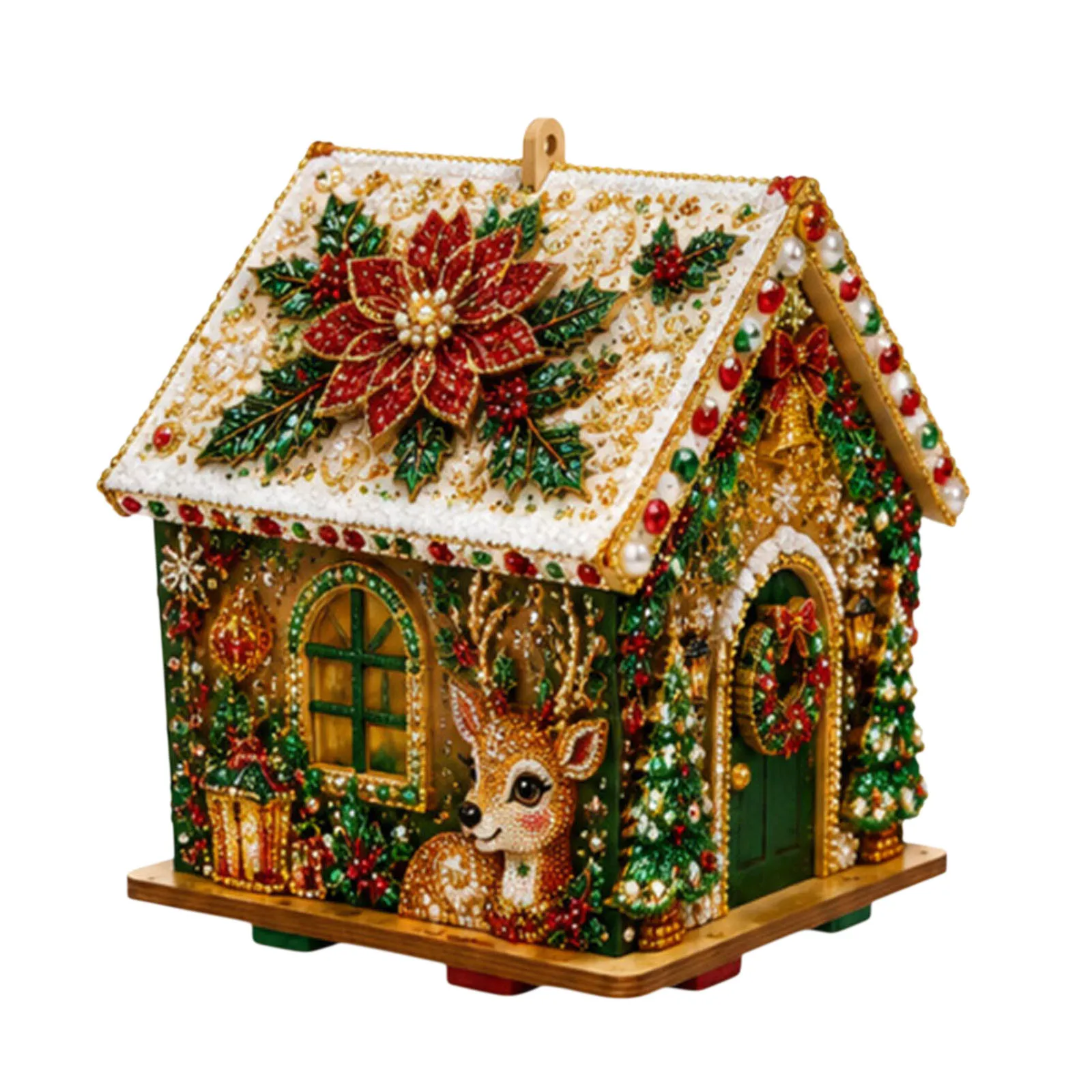 Christmas 3D House Diamond Painting Kit DIY Rhinestone Bead Craft Wooden Ornament Holiday Decor