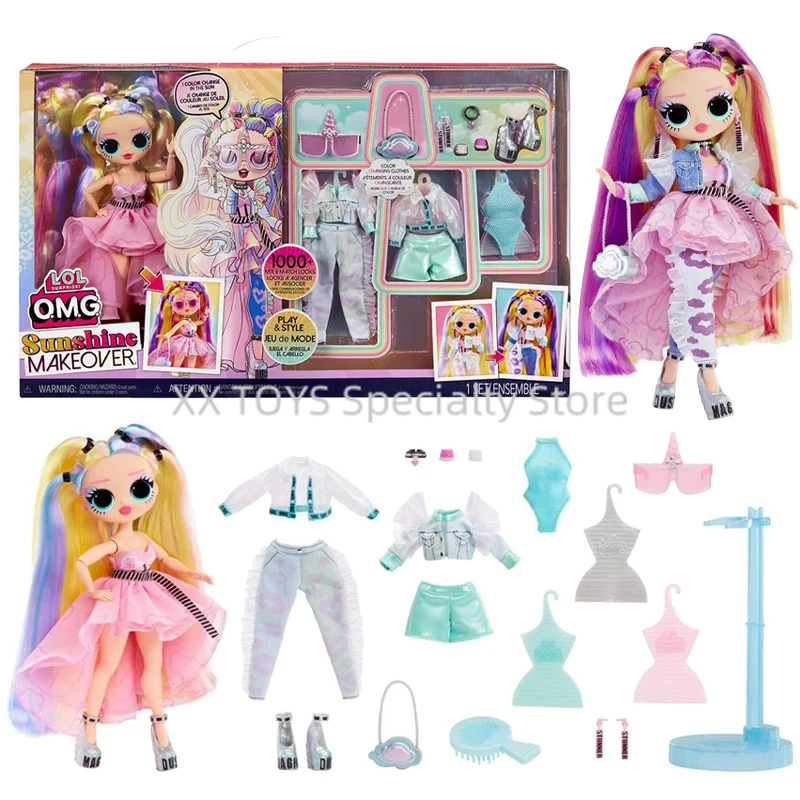 

L.O.L. Surprise! OMG Sunshine Makeover Stellar Gurl Color-Changing Surprise Fashion Doll Girl Dress-up Toys Birthday Gift Set