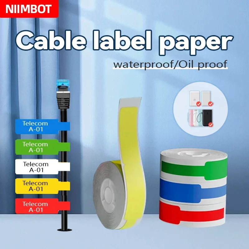 NIIMBOT-pegatinas térmicas de papel para fabricación de etiquetas, recambio resistente al agua y al desgarro, para clasificación de oficina y hogar, D11/D110/D101