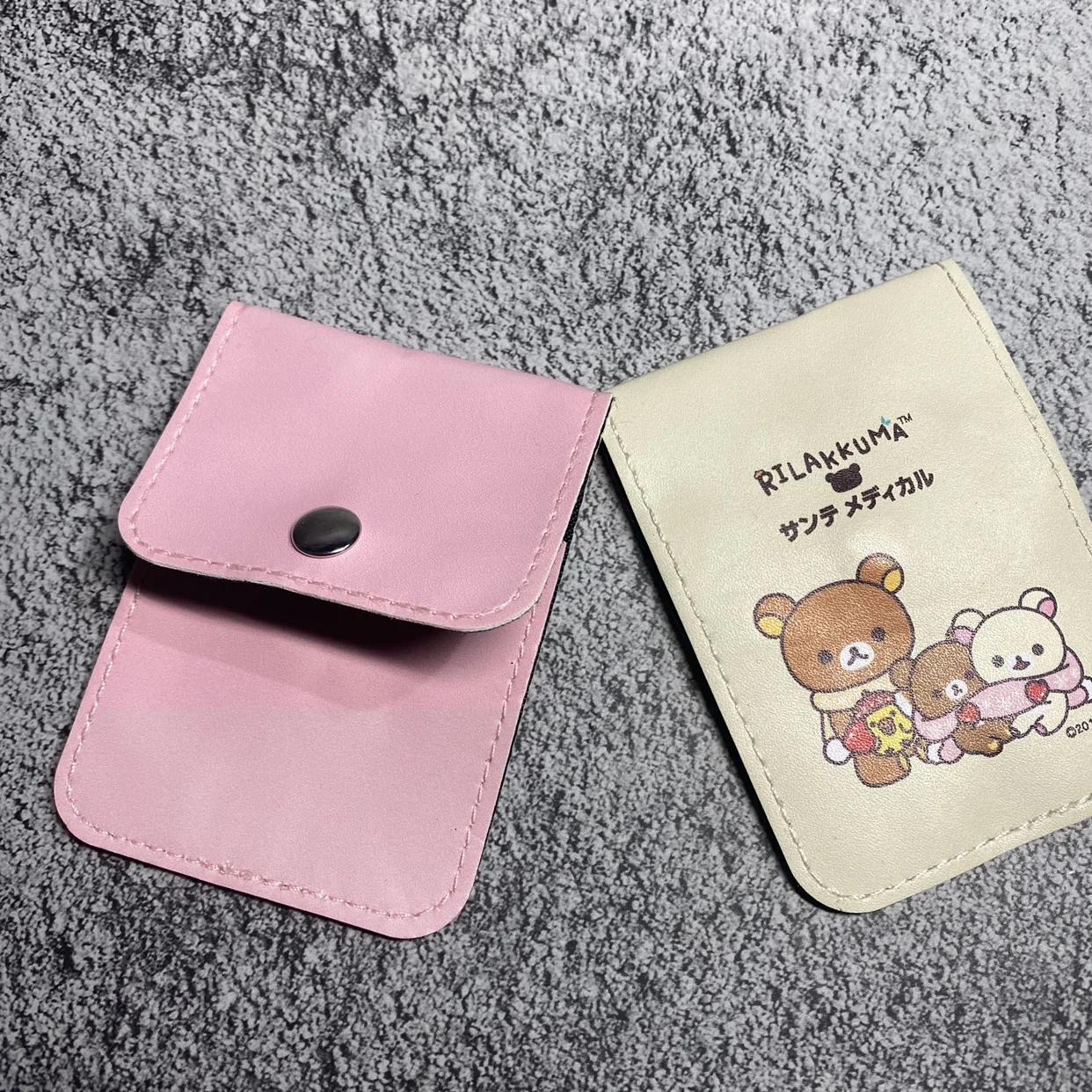 Rilakkuma ID Card Holder for Women Cartoon Anime Bear Kawaii Cute Card Case Leather Pink Cardholder Card Protector Cover