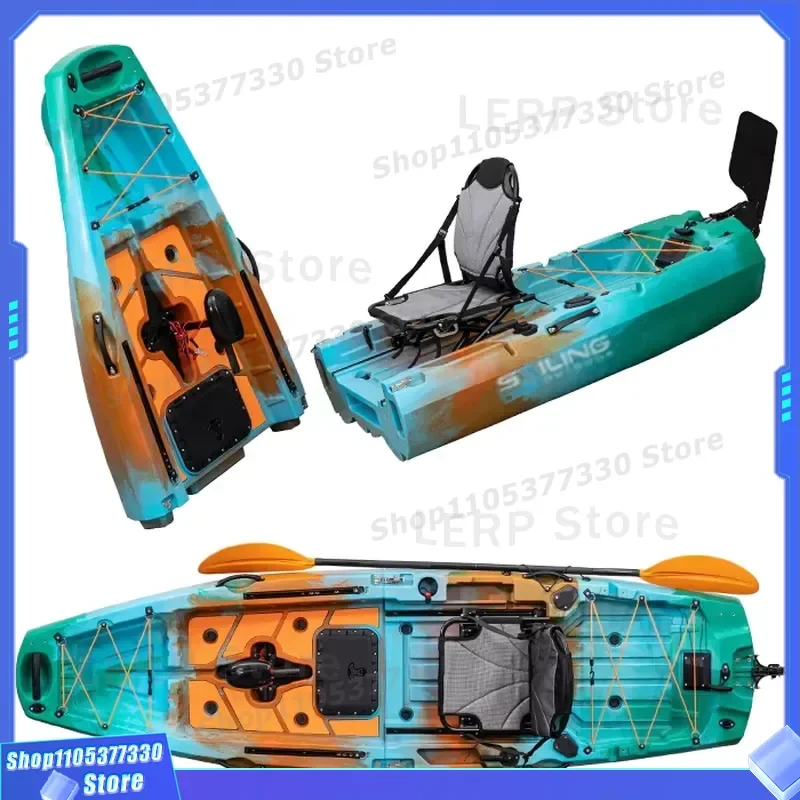 Plastic Single Seat Sit on Top Folding Detachable Fishing Kayak 2 Piece Modular CE Certified with Fin Pedal or Motor