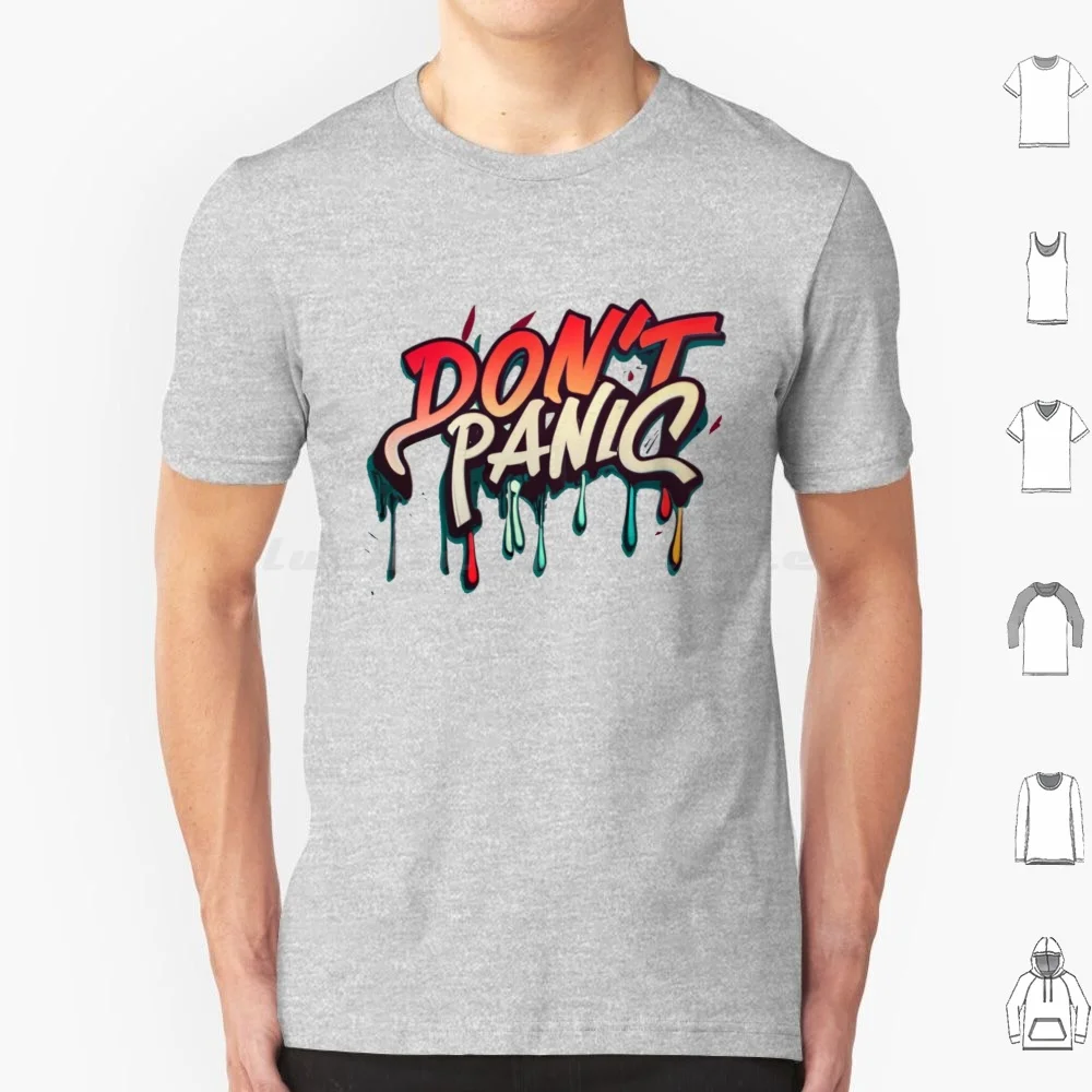 The Hitchhiker's Guide To The Galaxy T Shirt Big Size 100% Cotton Dont Panic The Guide Galaxy The Hitchhikers Guide To The