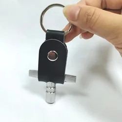 PU Leather Drum Key Holder Drum Keychain Case Gift for Drummer Drumstick Key Ring Drum Key Tool