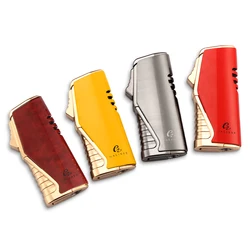 GALINER Metal Butane Gas Cigar Lighter Portable 3 Torch Blue Flame Lighter Smoking Cigar Accessroies