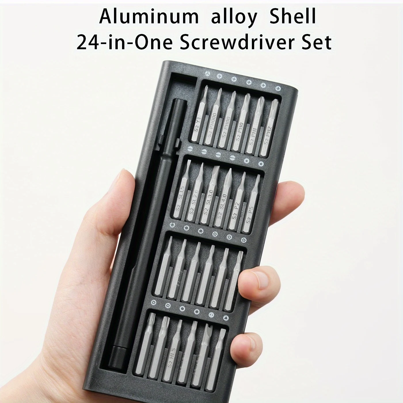 Zestaw wkrętaków precyzyjnych 24 w 1 — nieładowane ręczne końcówki stalowe, wielofunkcyjny zestaw naprawczy magnetyczny ze stopu aluminium