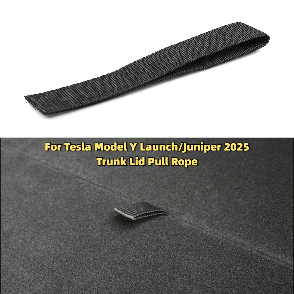 

For Tesla Model Y Juniper 2021-2025 Rear Trunk Rope Draw String Open Tail Box Cover Handle Pull Straps Modification Accessories