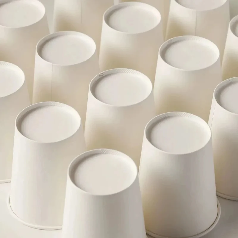 500pcs 9oz 250ml White Disposable Paper Cups  - Custom Logo Printed Bulk Coffee Cups, Thickened Hot/Cold Drink Containe