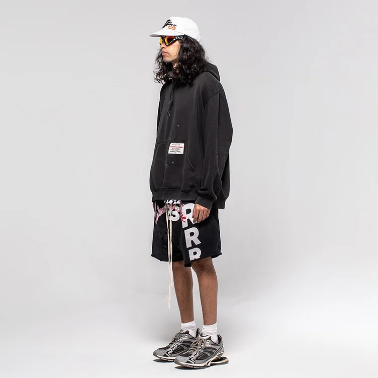 Fashion RRR123 letters rolled shorts loose casual sports drawstring five pants beach pants tide men and women shorts