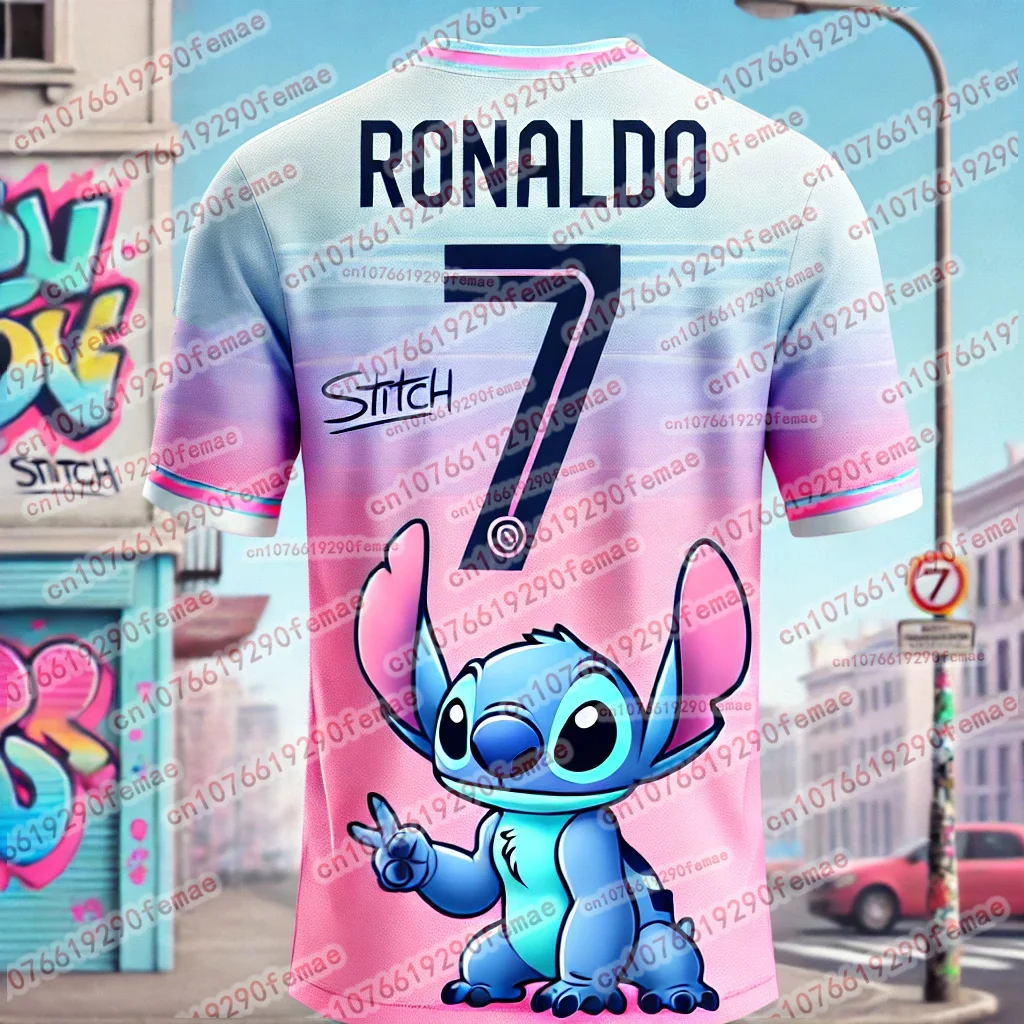 

Stitch And Ronaldo Cartoon 3D Printed T-shirts For Daily Boys And Girls, Street Fashion, Cute, Comfortable Kids Tops