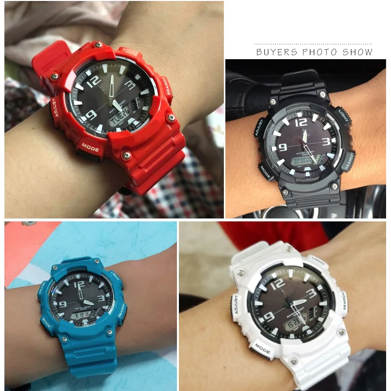 Silicone watchband For Casio Watch AEQ-110W AQ-S810W W735H 736H Male Resin Silicone Watch Strap Watch accessories wristband 18mm