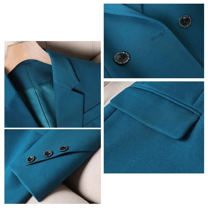 Women Autumn Formal Blazer Ladies Khaki Black Blue Long Sleeve Work Wear Suit Jacket Coat Female Tops Outerwear Women Clothing