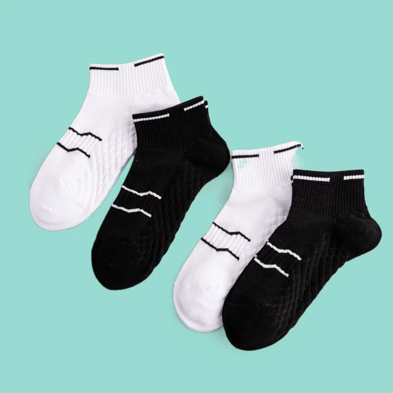 

6/12 Pairs Summer Short Socks With Massage Sole Sweat-absorbing And Breathable Solid Color Men's And Women's Sports Casual Socks