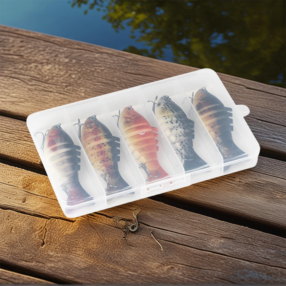 

5PCS Multi-Section Hard Bait Lifelike Sinking Wobblers Fishing Lures 7 Segments Flexible Fish Bait Sinking Pike Bass Tackle