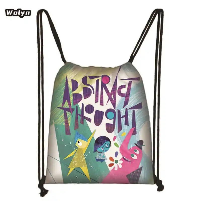 Inside Out 2 Drawstring Backpack Disney Anime Sadness Anger Anxiety Bag 3d Printing Schoolbag Kids Outdoor Sport Travel Knapsack