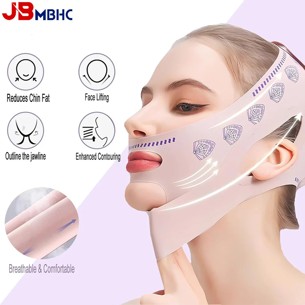 شريط رفع الوجه على شكل حرف V، ضمادة تنحيف الوجه المرنة، مشكل الوجه، قناع الذقن المزدوج، حزام رفع الخد المضاد للتجاعيد #1