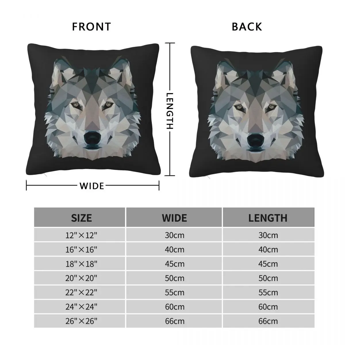 Wolf Strategic Fierce Intelligent Square Pillowcase Polyester Linen Velvet Pattern Decor Throw Pillow Case Home Cushion Cover