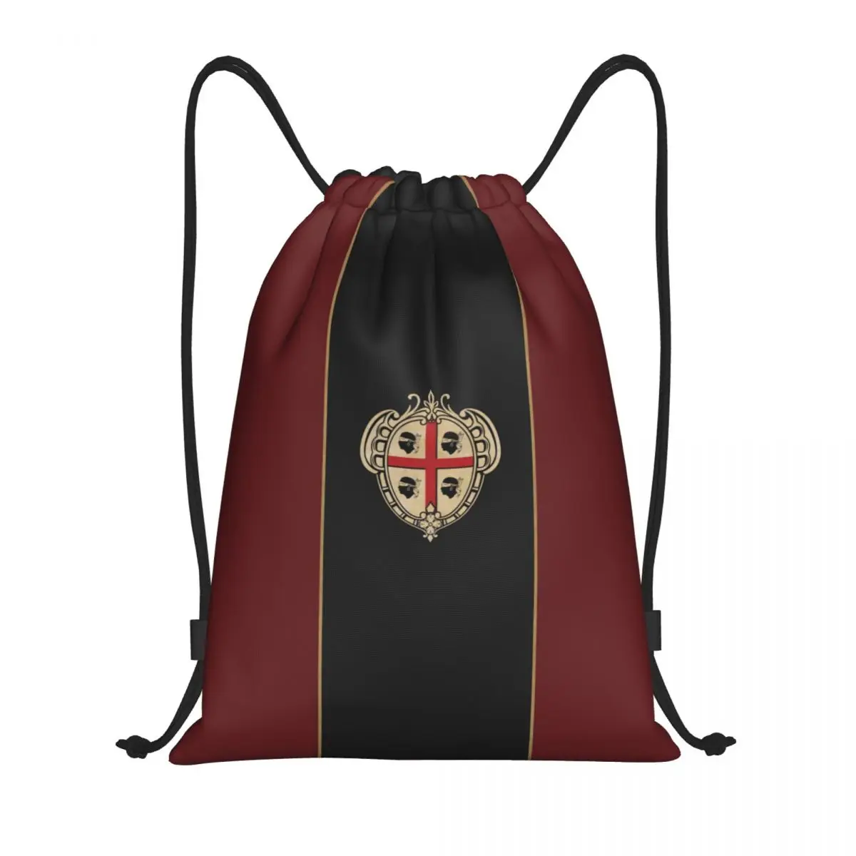 

Custom Vintage Sardinia Coat Of Arms Drawstring Backpack Sports Gym Bag for Men Women Italy Sardegna Patriotic Training Sackpack