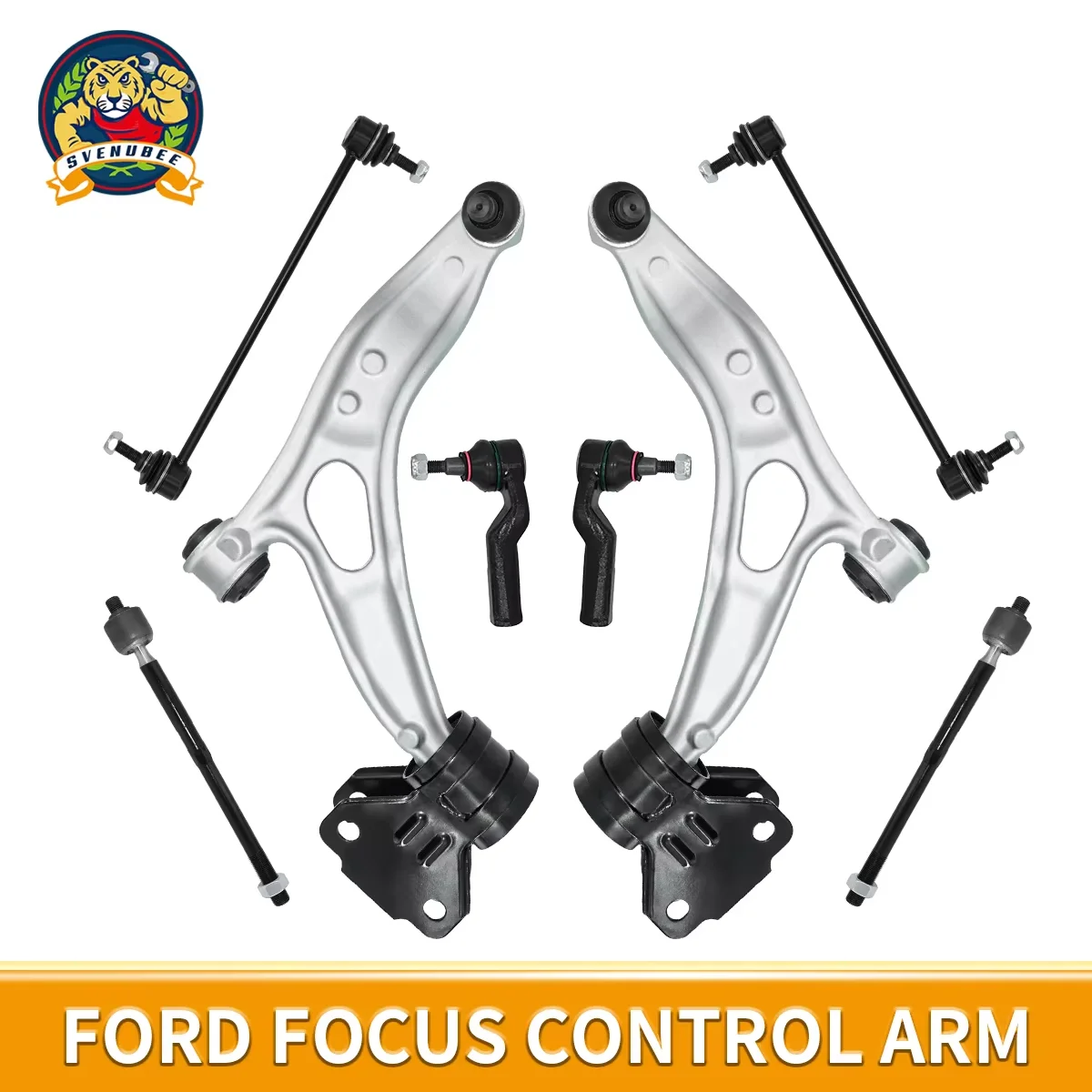 Svenubee Control Arms Tie Rod End Stabilizer Links 8Pcs Sets for Ford Focus C-Max 2012 2013 2014 2015 2016 2017 2018 K750554